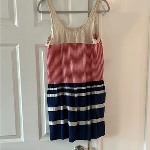 Striped Red and Blue Sleeveless Dress